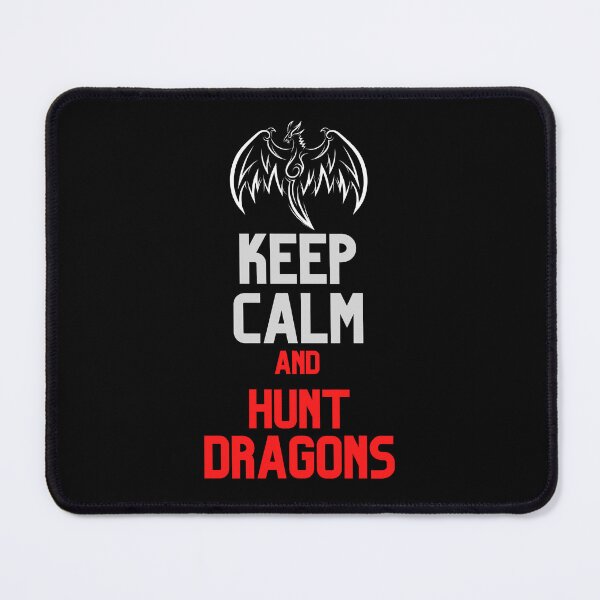 Item preview, Keep Calm and Hunt Dragons Flying Silhouette Design designed and sold by CreativNode.