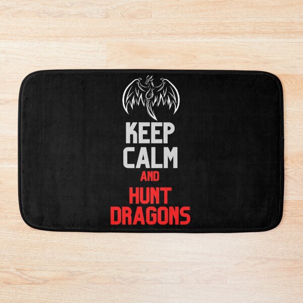 Item preview, Keep Calm and Hunt Dragons Flying Silhouette Design designed and sold by CreativNode.