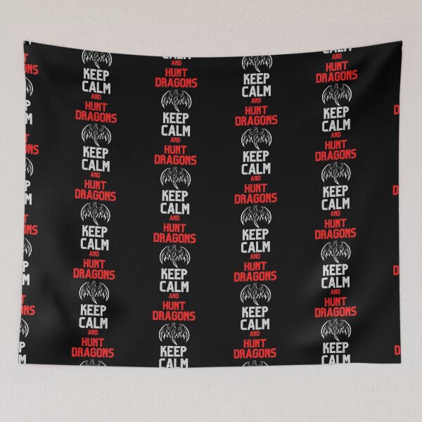 Item preview, Keep Calm and Hunt Dragons Flying Silhouette Design designed and sold by CreativNode.