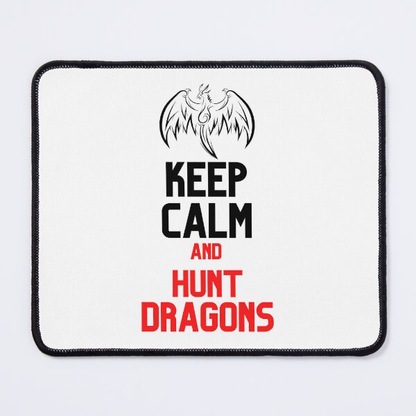 Item preview, Keep Calm and Hunt Dragons Rising Silhouette Design designed and sold by CreativNode.
