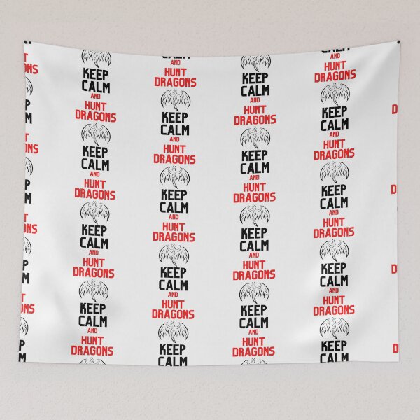 Item preview, Keep Calm and Hunt Dragons Rising Silhouette Design designed and sold by CreativNode.