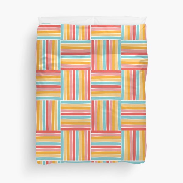 Item preview, Striped colour-block Coral, gold and white designed and sold by Annette Chabidon Studio.