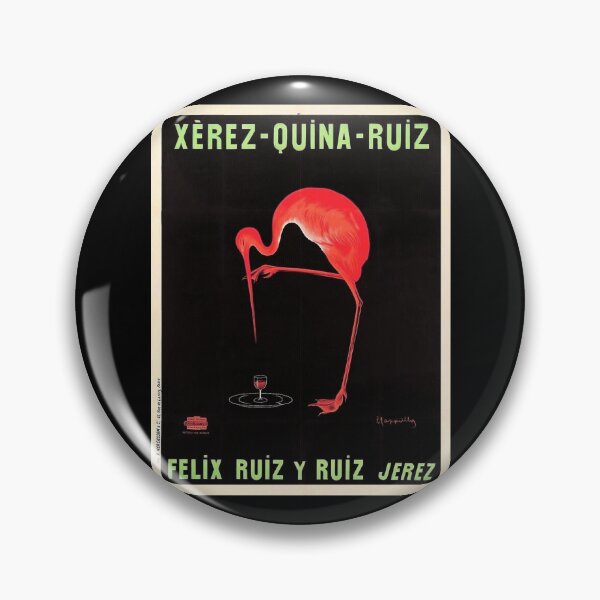 Item preview, Rare Aperitif orange flamingo Xérez-Quina-Ruiz 1905 liquor alcoholic beverage vintage poster in light green designed and sold by Jéanpaul  Ferro.