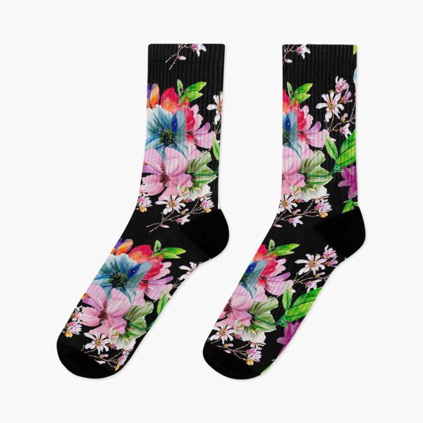 Item preview, Stylish floral night garden, roses and flowers, botanical pattern, flowers illustration, plants pattern, black floral  designed and sold by ZeinabTaha.