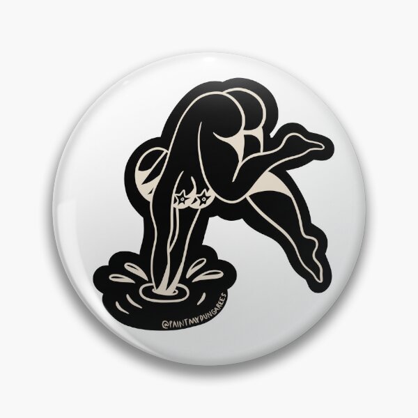 Item preview, Diving Into Water Redrawn Traditional Old School Tattoo Flash  designed and sold by Rebecca Murray.