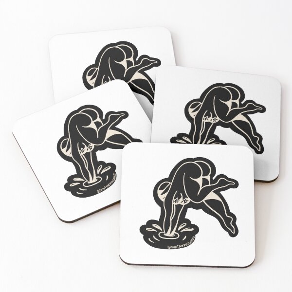 Item preview, Diving Into Water Redrawn Traditional Old School Tattoo Flash  designed and sold by Rebecca Murray.