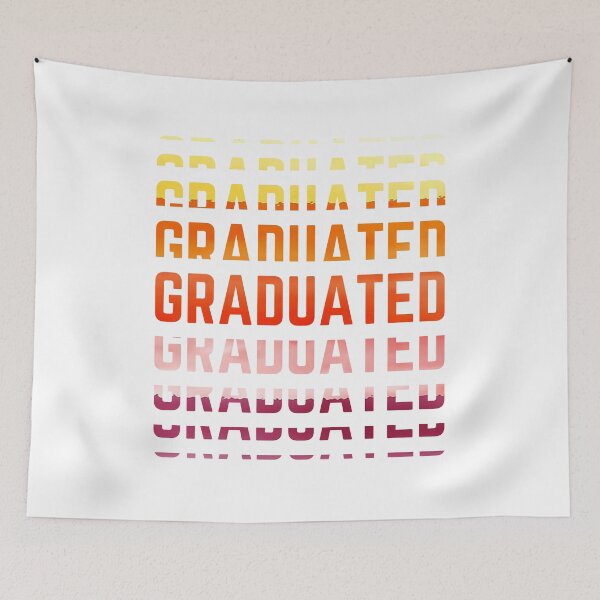 Item preview, Graduated and graduation stacked text sunset colors designed and sold by Chaos-Touch.