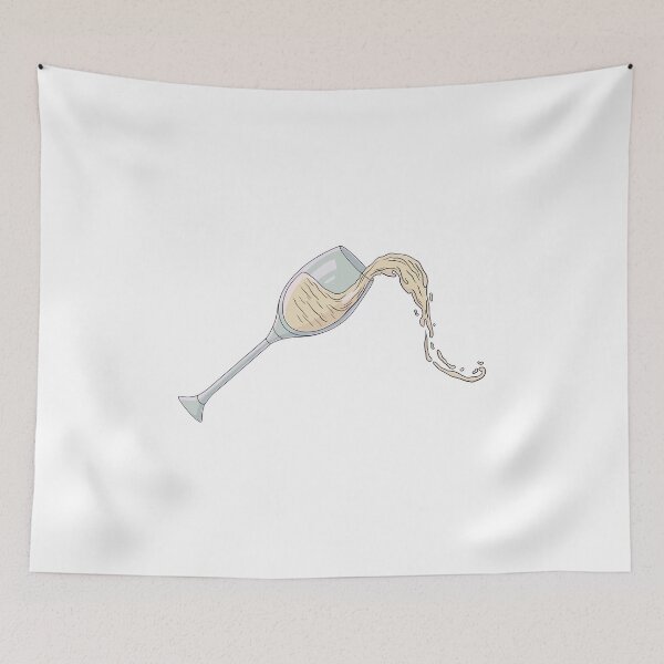 Item preview, Cartoon glass of splashing white wine designed and sold by ValeryFlame.
