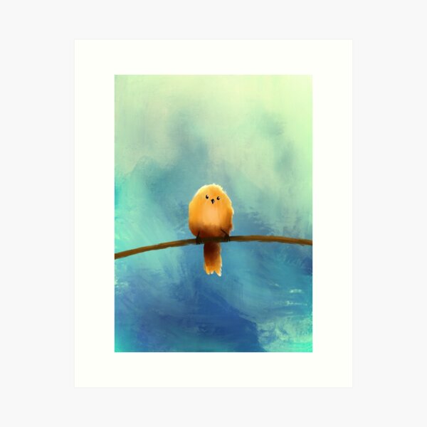 Abstract Yellow Bird Painting Art Print