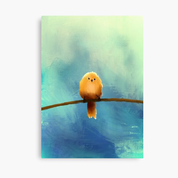 Abstract Yellow Bird Painting Canvas Print