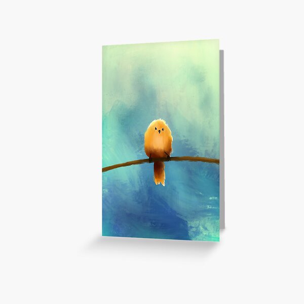 Abstract Yellow Bird Painting Greeting Card