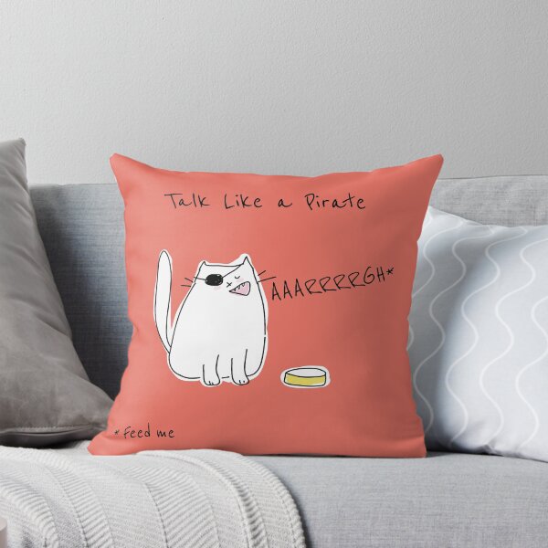 Item preview, Talk Like a Pirate - Hungry Cat designed and sold by HappyCatPrints.
