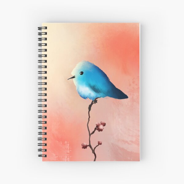 Abstract Blue Bird Painting Spiral Notebook