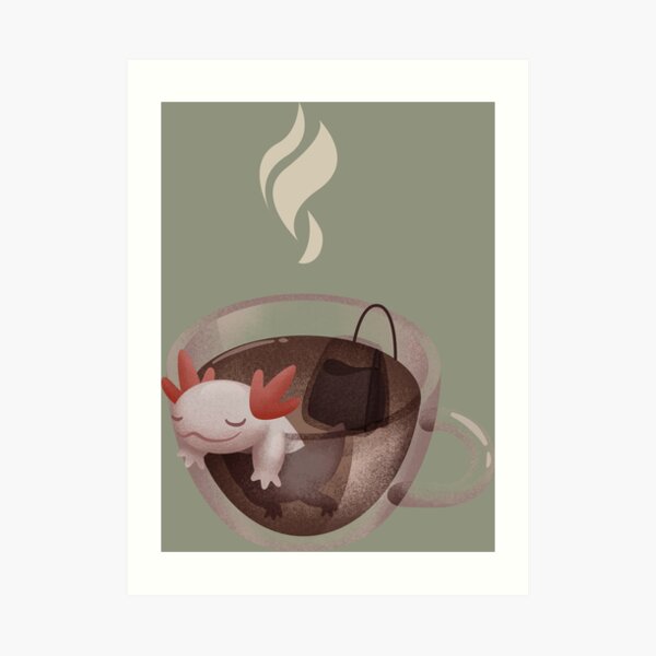 "Axolotl Tea Bath" Art Print for Sale by TheFlyingSeabug Redbubble