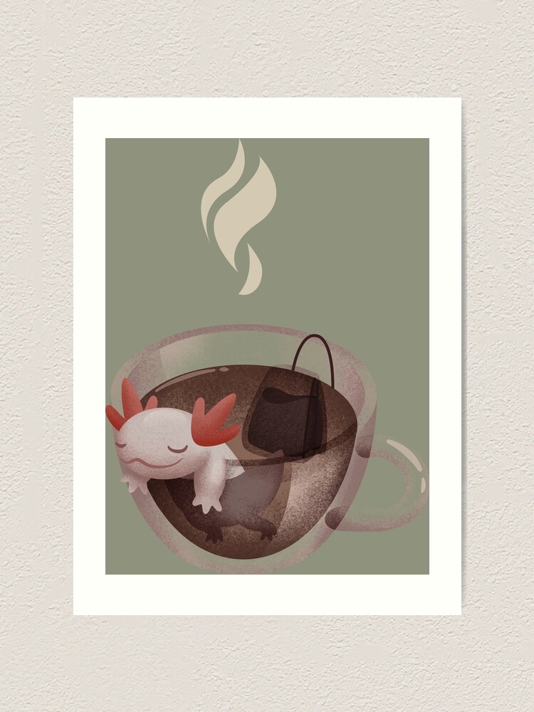 "Axolotl Tea Bath" Art Print for Sale by TheFlyingSeabug Redbubble