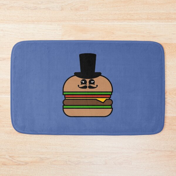 Item preview, Cute Kawaii Steampunk Hamburger With Top Hat and Curly Mustache Design designed and sold by SteamParliament.