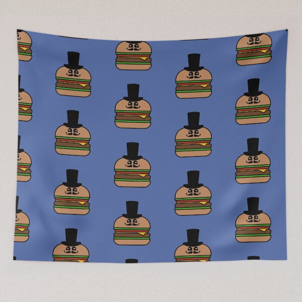Item preview, Cute Kawaii Steampunk Hamburger With Top Hat and Curly Mustache Design designed and sold by SteamParliament.