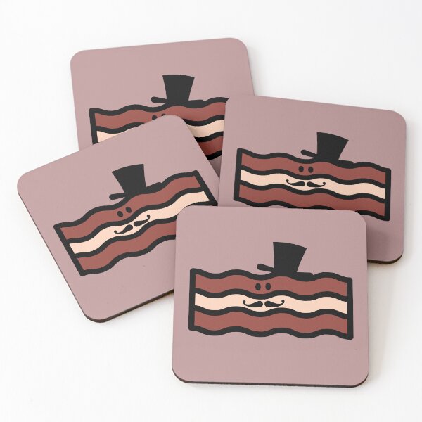 Item preview, Cute Kawaii Steampunk Bacon With Top Hat and Curly Mustache Design designed and sold by SteamParliament.