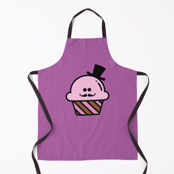 Item preview, Cute Kawaii Steampunk Pink Cupcake With Top Hat and Curly Mustache Design designed and sold by SteamParliament.