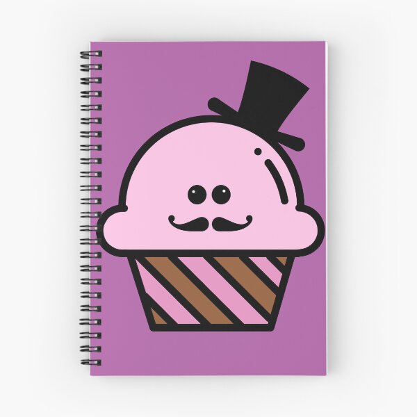 Item preview, Cute Kawaii Steampunk Pink Cupcake With Top Hat and Curly Mustache Design designed and sold by SteamParliament.