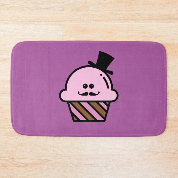 Item preview, Cute Kawaii Steampunk Pink Cupcake With Top Hat and Curly Mustache Design designed and sold by SteamParliament.