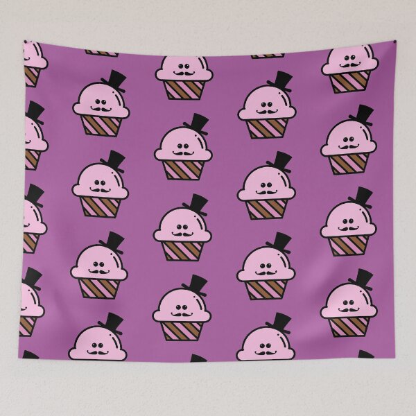 Item preview, Cute Kawaii Steampunk Pink Cupcake With Top Hat and Curly Mustache Design designed and sold by SteamParliament.