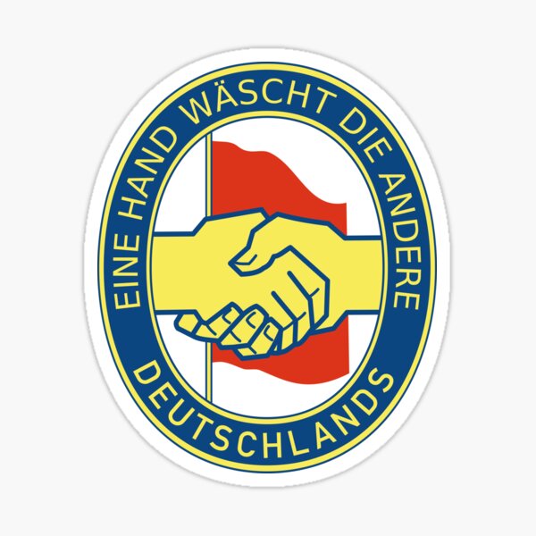 Eine Hand wäscht die andere. Sticker