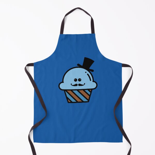 Item preview, Cute Kawaii Steampunk Blue Cupcake With Top Hat and Curly Mustache Design designed and sold by SteamParliament.