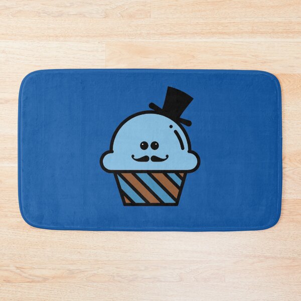 Item preview, Cute Kawaii Steampunk Blue Cupcake With Top Hat and Curly Mustache Design designed and sold by SteamParliament.