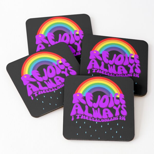 Item preview, Rejoice Always Christian Bible verse 1 Thessalonians 5:16 liquid fluid purple bubble font and rainbow aesthetic  designed and sold by Emily Roberts.