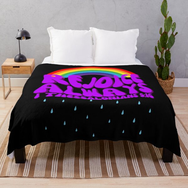 Item preview, Rejoice Always Christian Bible verse 1 Thessalonians 5:16 liquid fluid purple bubble font and rainbow aesthetic  designed and sold by Emily Roberts.
