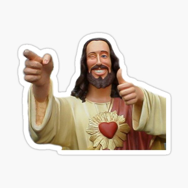smiling jesus Sticker