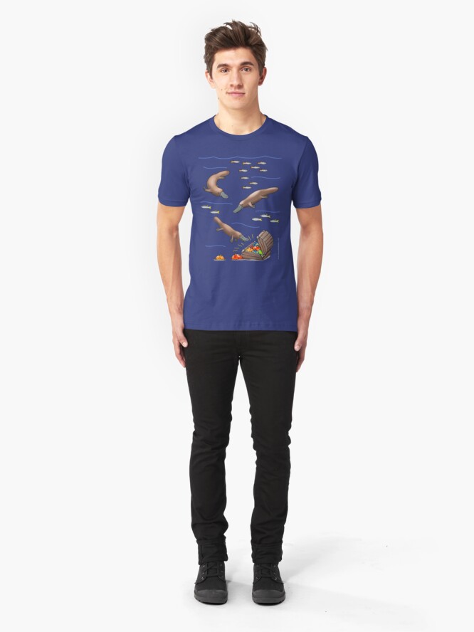 Alternate view of Platypus and Christmas Treasure Slim Fit T-Shirt
