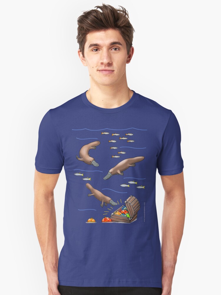 Alternate view of Platypus and Christmas Treasure Slim Fit T-Shirt
