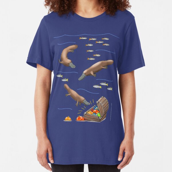 Platypus and Christmas Treasure Slim Fit T-Shirt