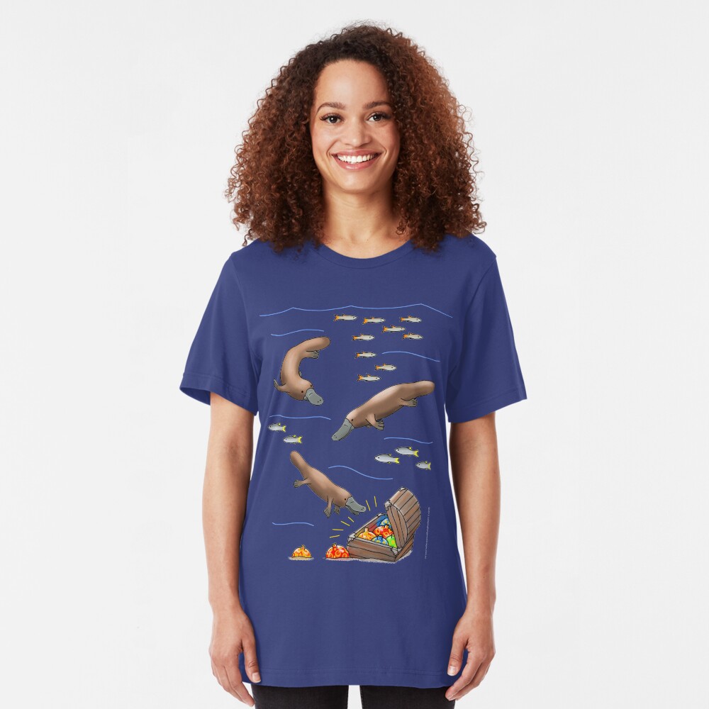 Platypus and Christmas Treasure Slim Fit T-Shirt
