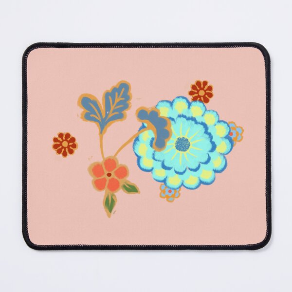 Item preview, Flower bouquet, red, turquoise blue, yellow and pink  designed and sold by Mary Jane Lange.
