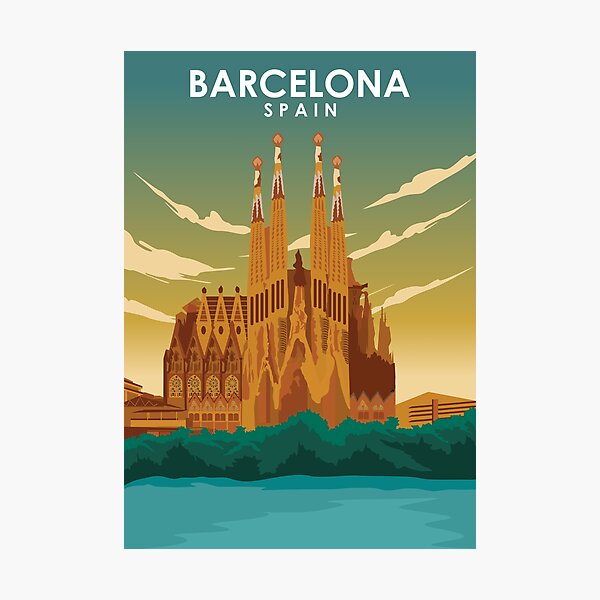 Item preview, Barcelona Spain Cathedral Travel Poster designed and sold by Stadify.