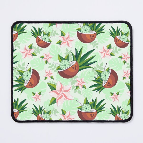 Item preview, Lime in Coconut with Pink Plumeria Flowers Tropical Summer Pattern designed and sold by BluedarkArt.