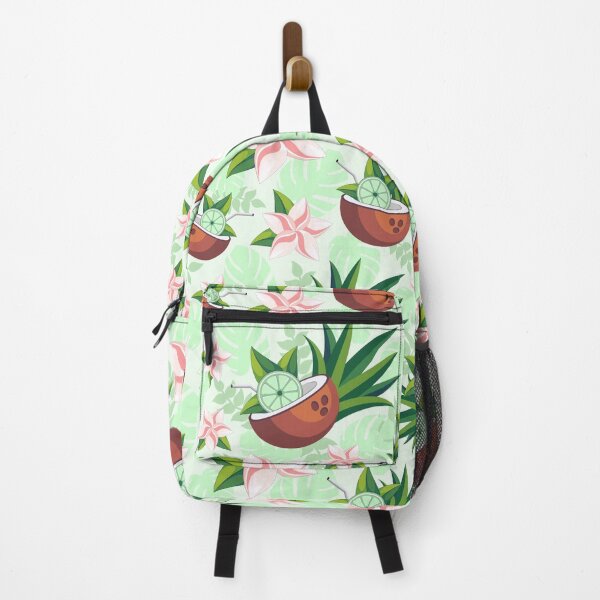 Item preview, Lime in Coconut with Pink Plumeria Flowers Tropical Summer Pattern designed and sold by BluedarkArt.