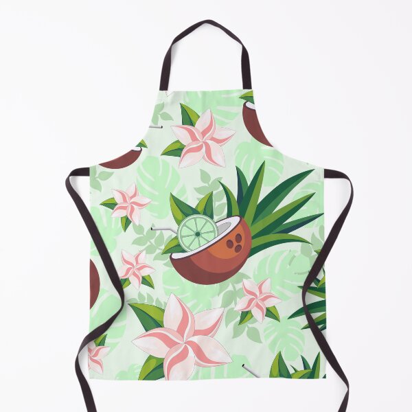 Item preview, Lime in Coconut with Pink Plumeria Flowers Tropical Summer Pattern designed and sold by BluedarkArt.