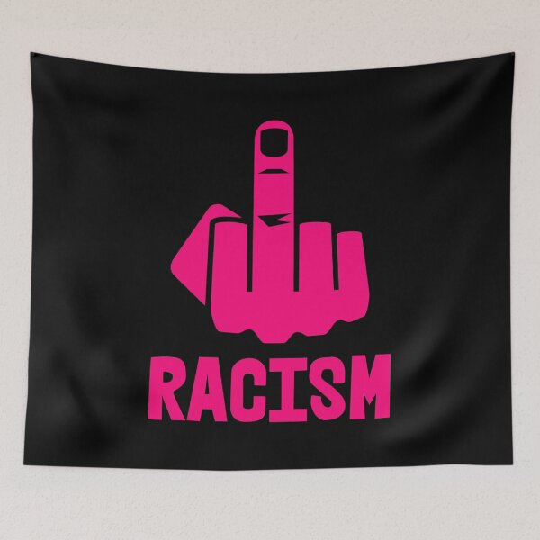 Item preview, F*CK RACISM - censored with middle finger (hot pink 1) designed and sold by Thelittlelord.