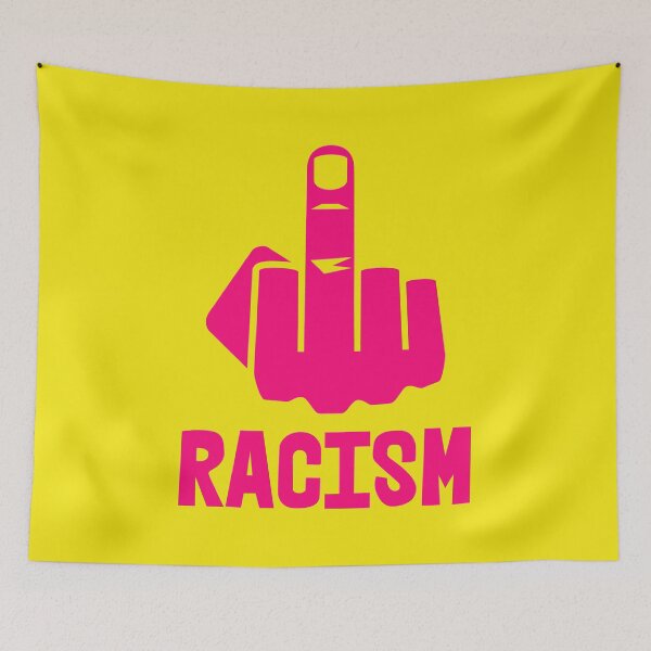 Item preview, F*CK RACISM - censored with middle finger (hot pink 2) designed and sold by Thelittlelord.