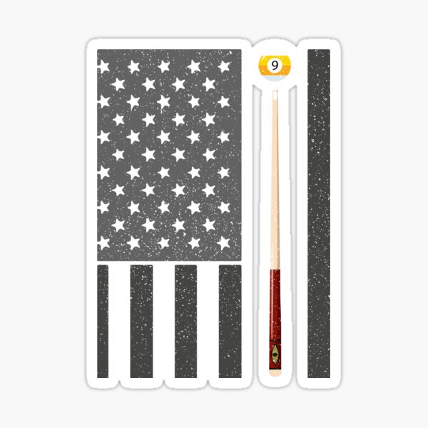 “Billiards Pool Player Table USA US American Flag” Sticker by kdiamond1