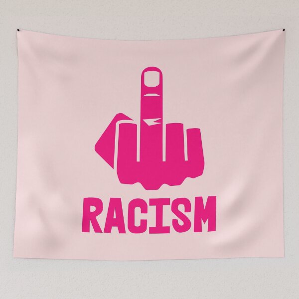 Item preview, F*CK RACISM - censored with middle finger (hot pink 3) designed and sold by Thelittlelord.