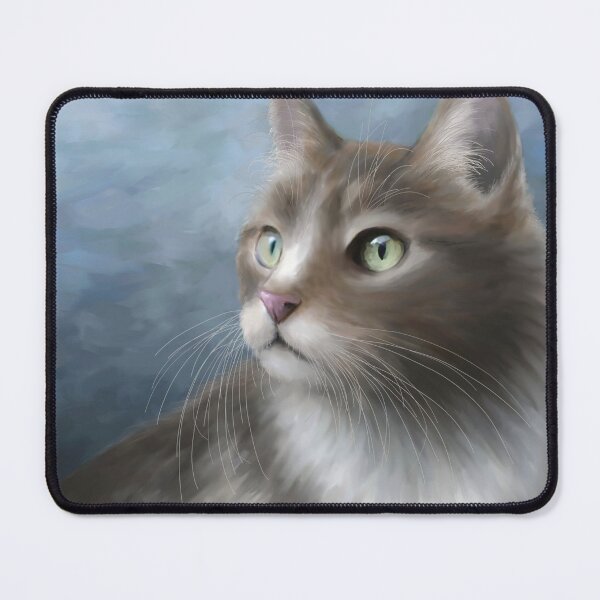 Item preview, Cat Portrait 682 blue designed and sold by artbylucie.