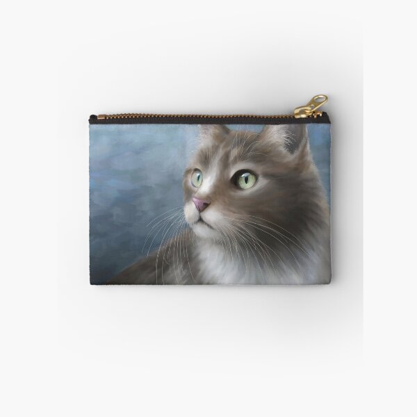 Item preview, Cat Portrait 682 blue designed and sold by artbylucie.