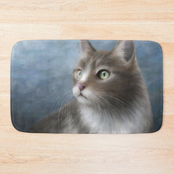 Item preview, Cat Portrait 682 blue designed and sold by artbylucie.