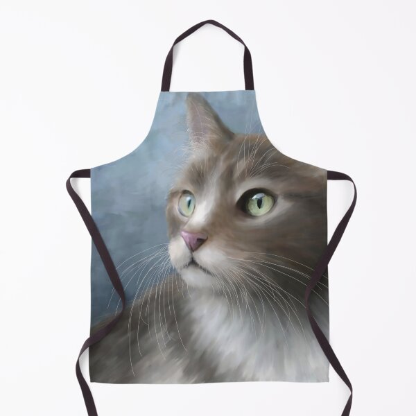Item preview, Cat Portrait 682 blue designed and sold by artbylucie.
