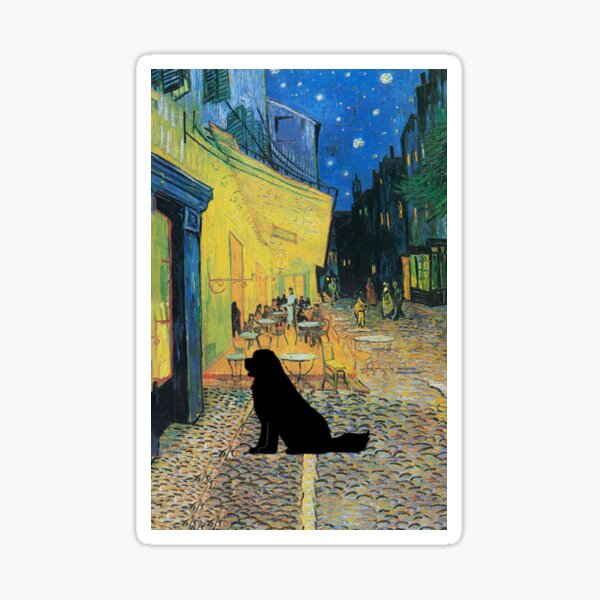 Item preview, Cafe Terrace at Night Newfie designed and sold by Christine Mullis.